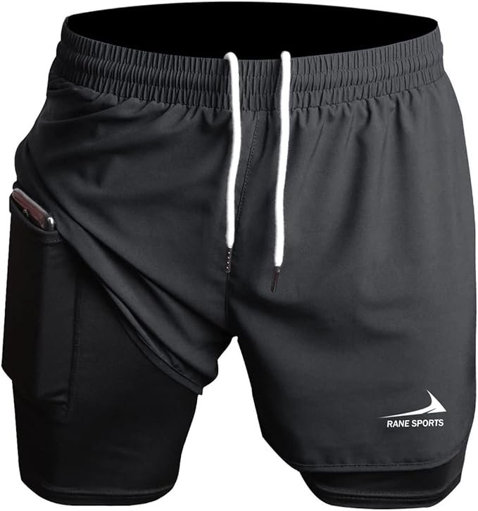 Pantalones Cortos de Running 2 en 1 para Hombre, Ideales para Gimnasio, Atletismo, Entrenamiento al Aire Libre