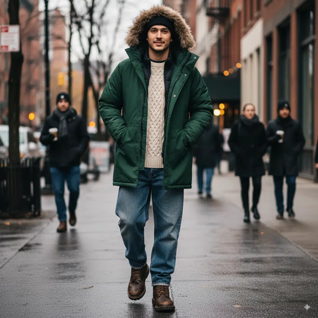 Outfit para hombres, imagen creada con IA con intención de enseñar un ejemplo